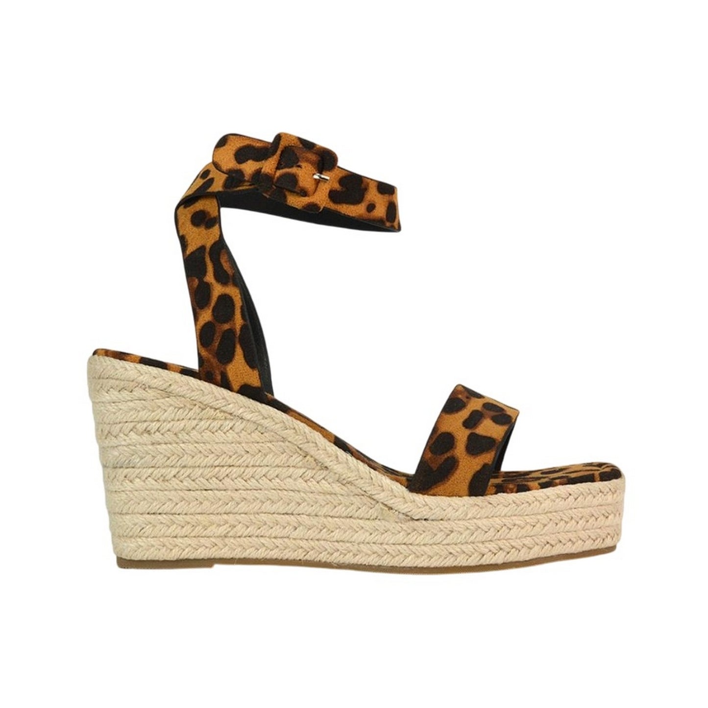 Tan - Front - XY London Womens-Ladies Linda Woven Wedge Heel Platform Sandals