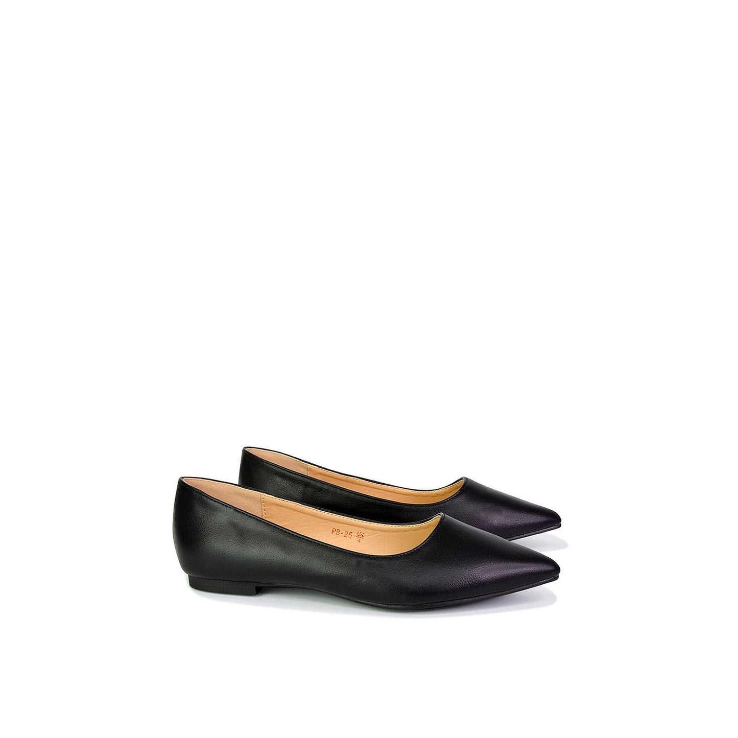 Black - Back - XY London Womens-Ladies Bubbles Pointed Flat Ballerina Flats