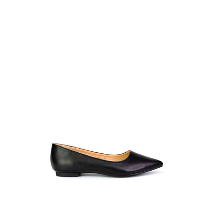 Black - Front - XY London Womens-Ladies Bubbles Pointed Flat Ballerina Flats