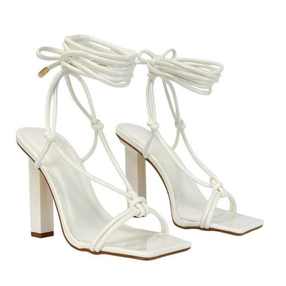 White - Front - XY London Womens-Ladies Tanner High Heels
