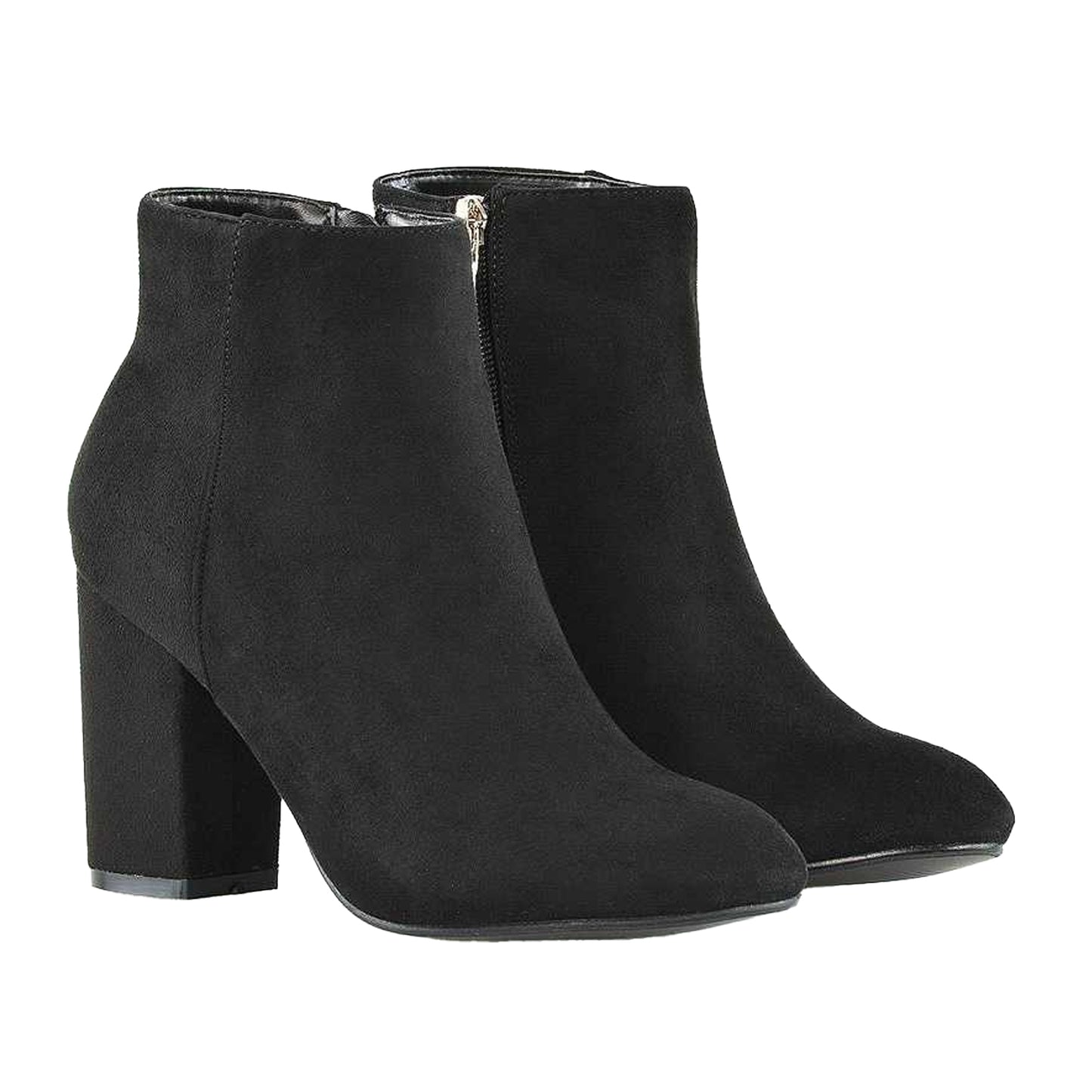 Jet Black - Lifestyle - XY London Womens-Ladies Peaches High Block Heel Ankle Boots