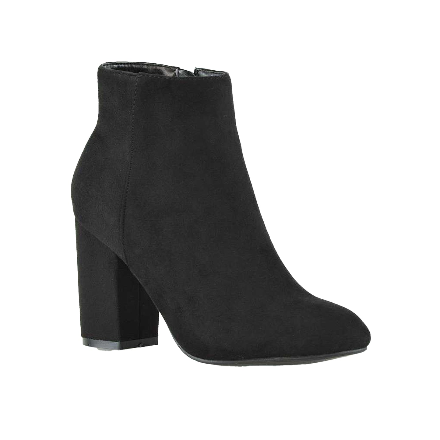 Jet Black - Front - XY London Womens-Ladies Peaches High Block Heel Ankle Boots