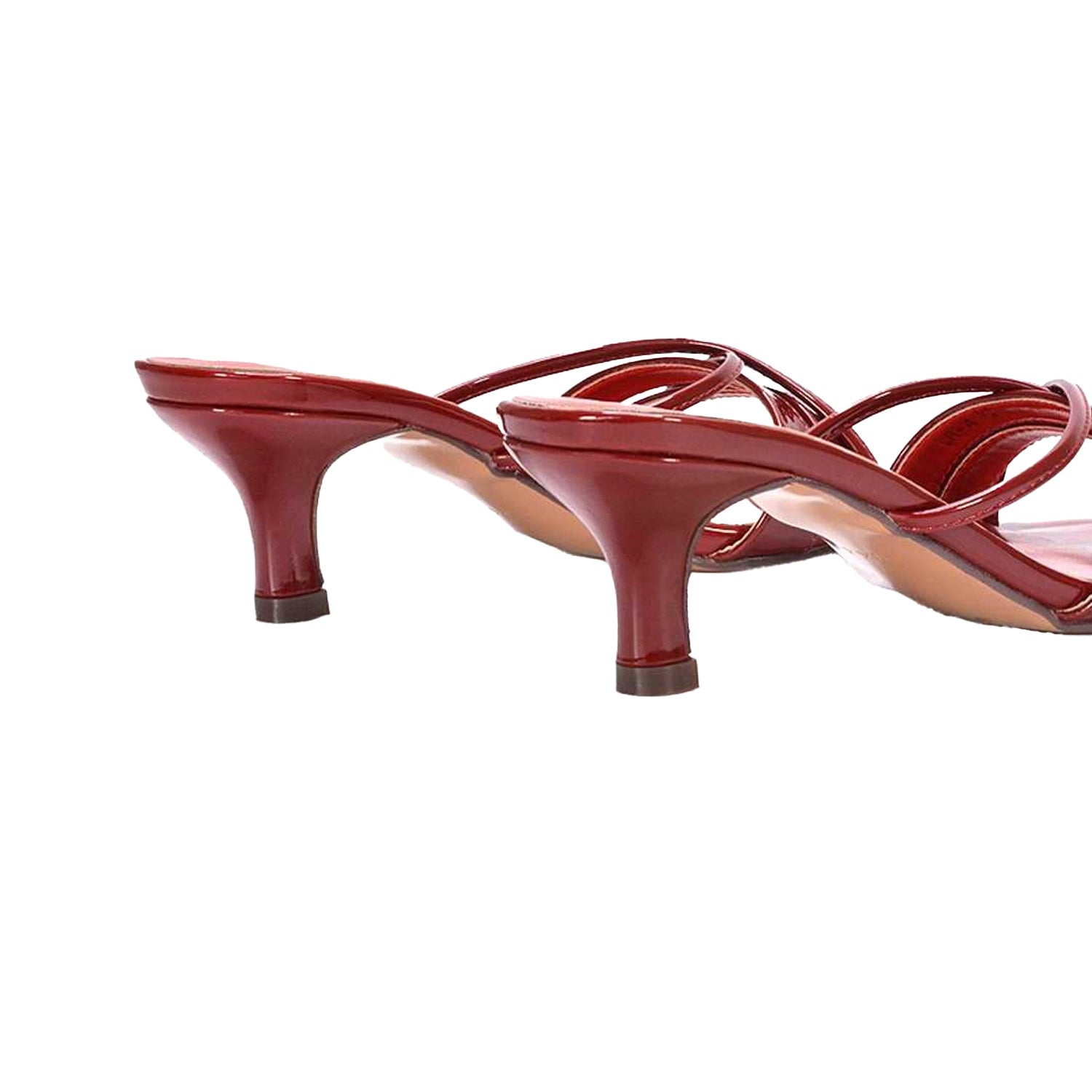 Red - Back - XY London Womens-Ladies Claudia Metallic Mules