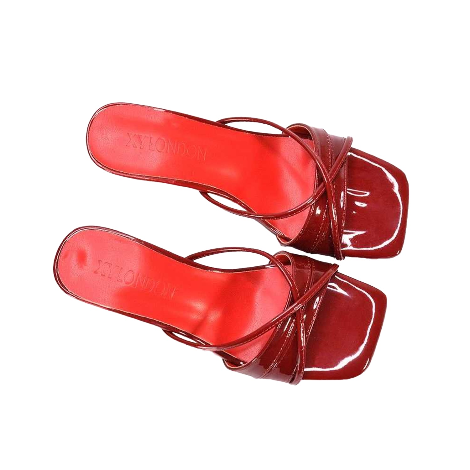 Red - Lifestyle - XY London Womens-Ladies Claudia Metallic Mules