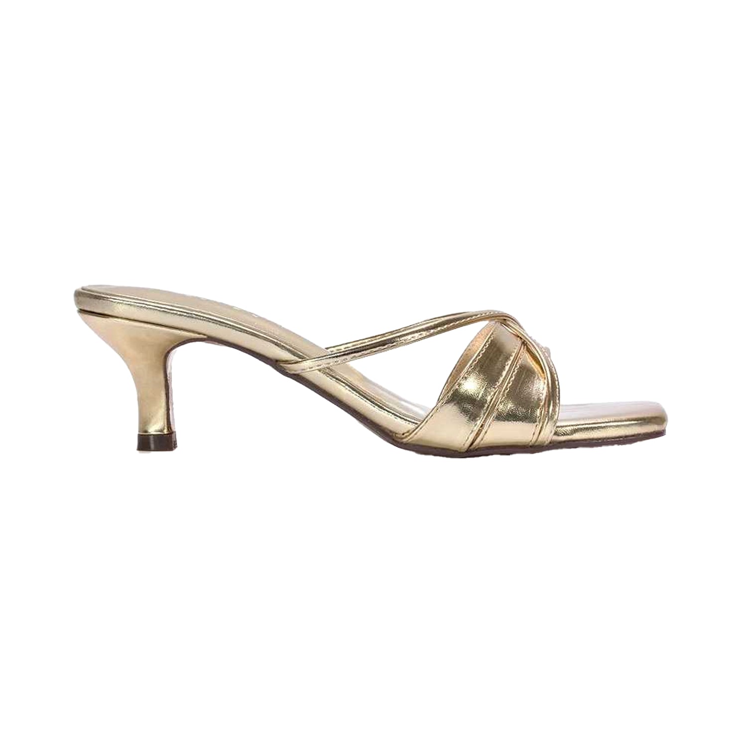 Metallic Gold - Side - XY London Womens-Ladies Claudia Metallic Mules