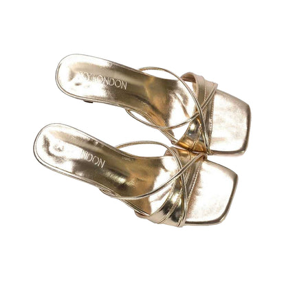 Metallic Gold - Lifestyle - XY London Womens-Ladies Claudia Metallic Mules
