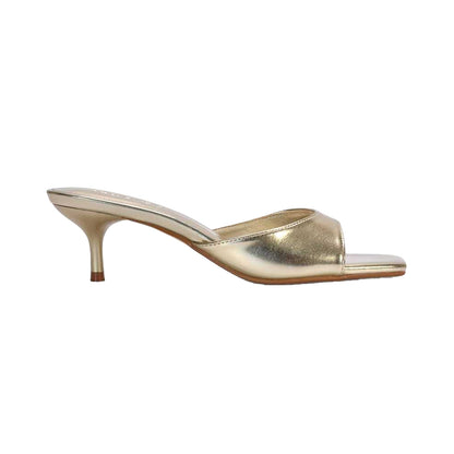 Metallic Gold - Side - XY London Womens-Ladies Katherine Metallic Mules