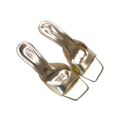 Metallic Gold - Lifestyle - XY London Womens-Ladies Katherine Metallic Mules