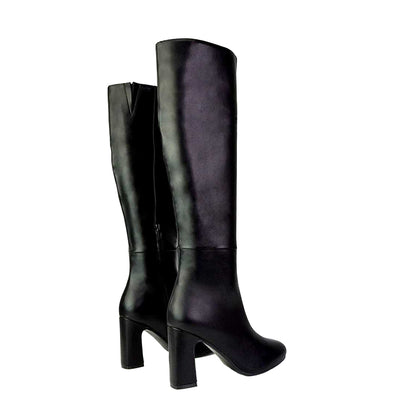 Black - Back - XY London Womens-Ladies Lillia Knee-High Boots