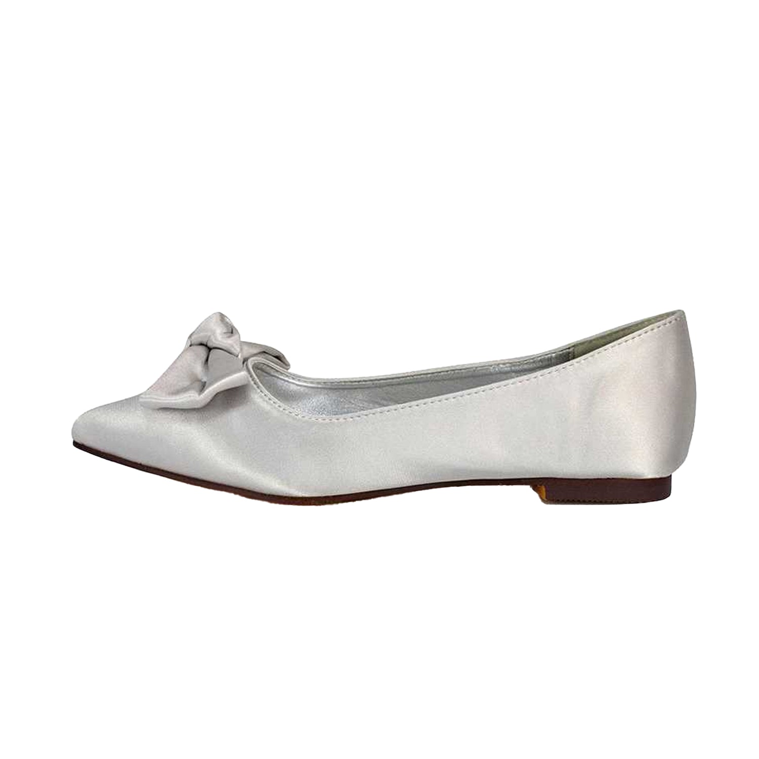 Silver - Lifestyle - XY London Womens-Ladies Cally Bow Pointed Ballerina Flats