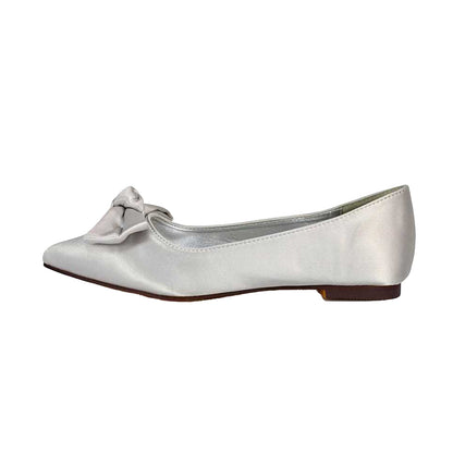 Silver - Lifestyle - XY London Womens-Ladies Cally Bow Pointed Ballerina Flats