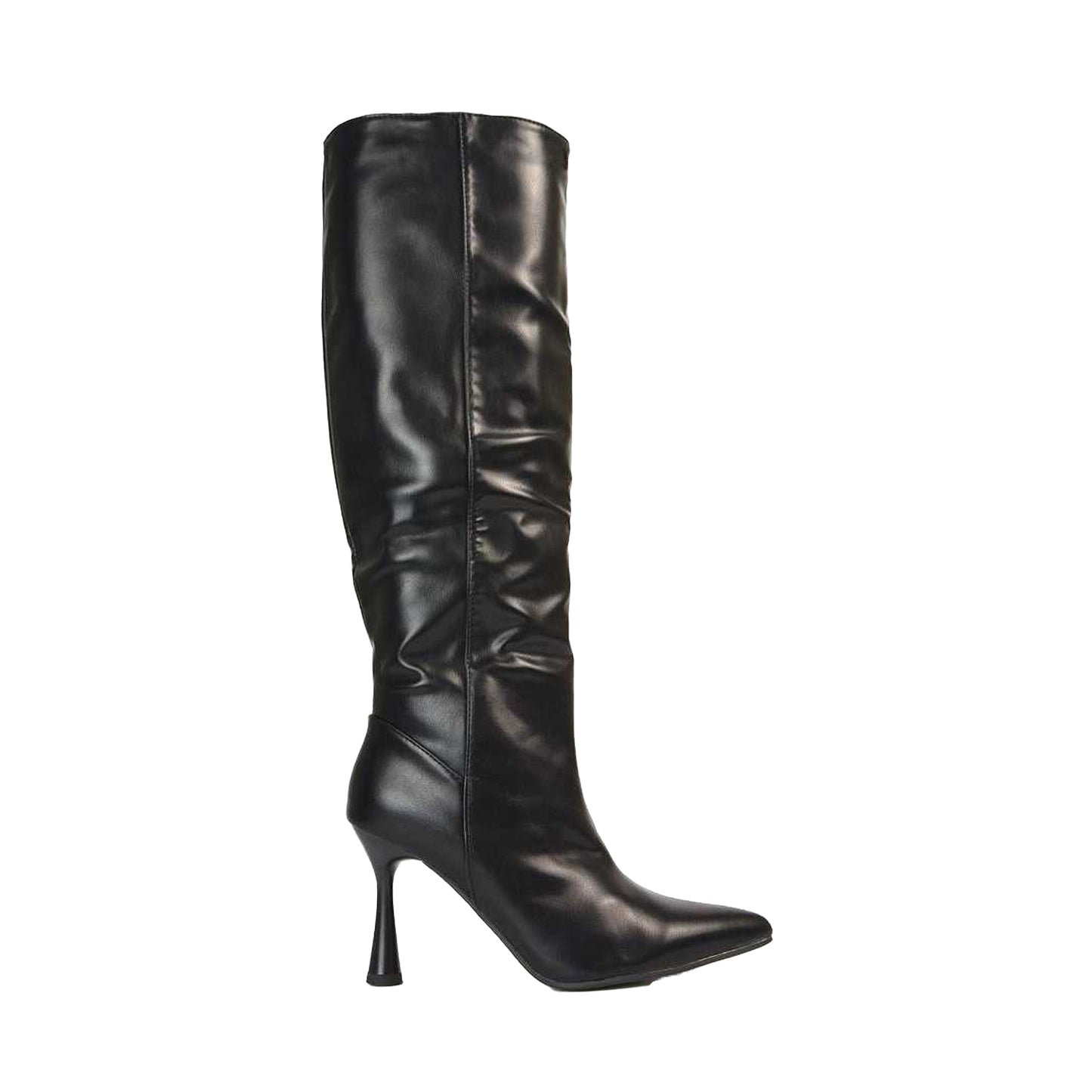 Black - Side - XY London Womens-Ladies Isabel Stiletto Heel Knee-High Boots