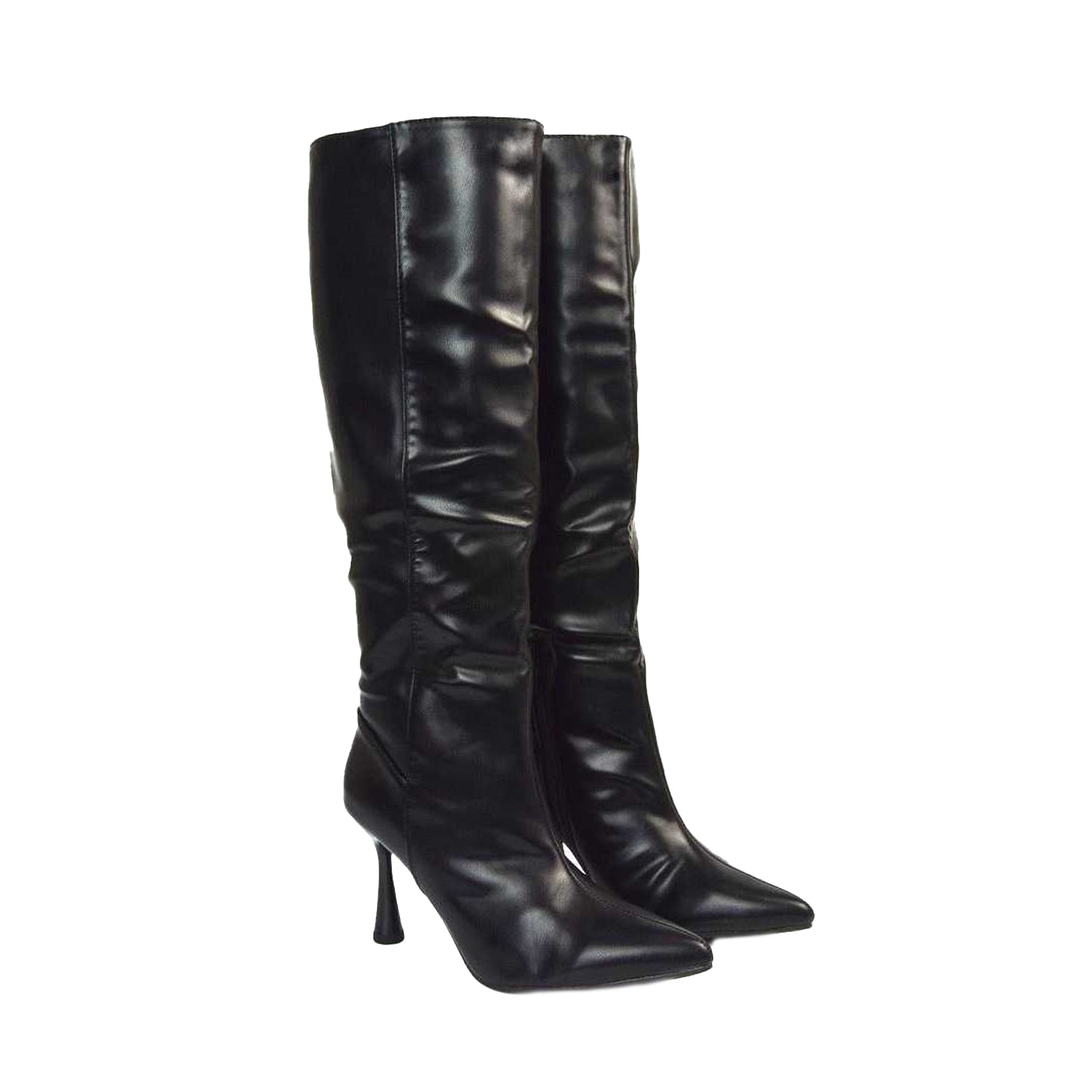 Black - Lifestyle - XY London Womens-Ladies Isabel Stiletto Heel Knee-High Boots