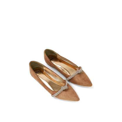 Rose Gold - Lifestyle - XY London Womens-Ladies Halley Diamante Bridal Ballet Flats