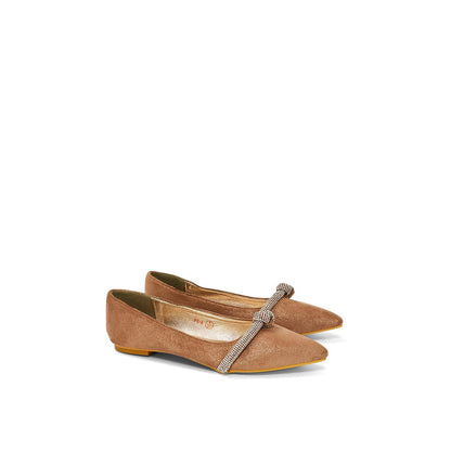 Rose Gold - Pack Shot - XY London Womens-Ladies Halley Diamante Bridal Ballet Flats