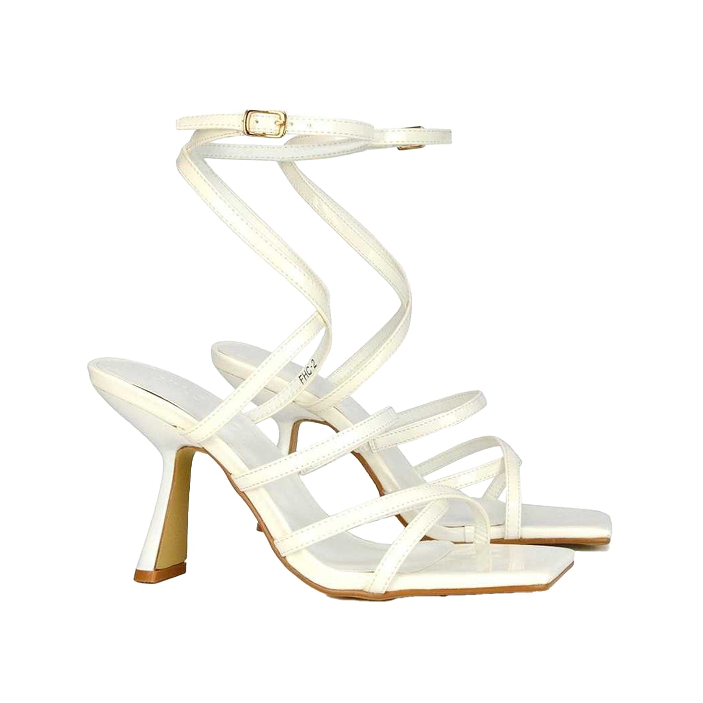 White - Lifestyle - XY London Womens-Ladies Donna Strappy High Heels