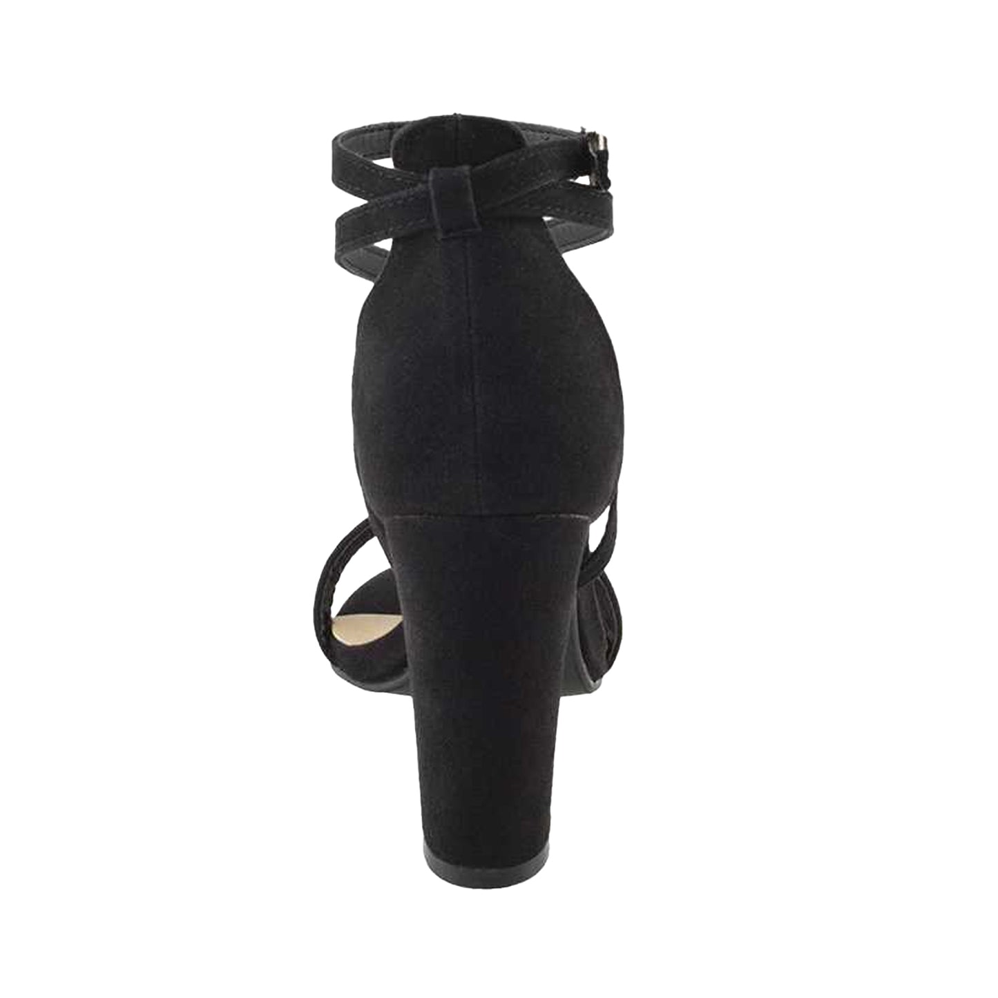 Jet Black - Back - XY London Womens-Ladies Briella Strappy High Block Heel Sandals