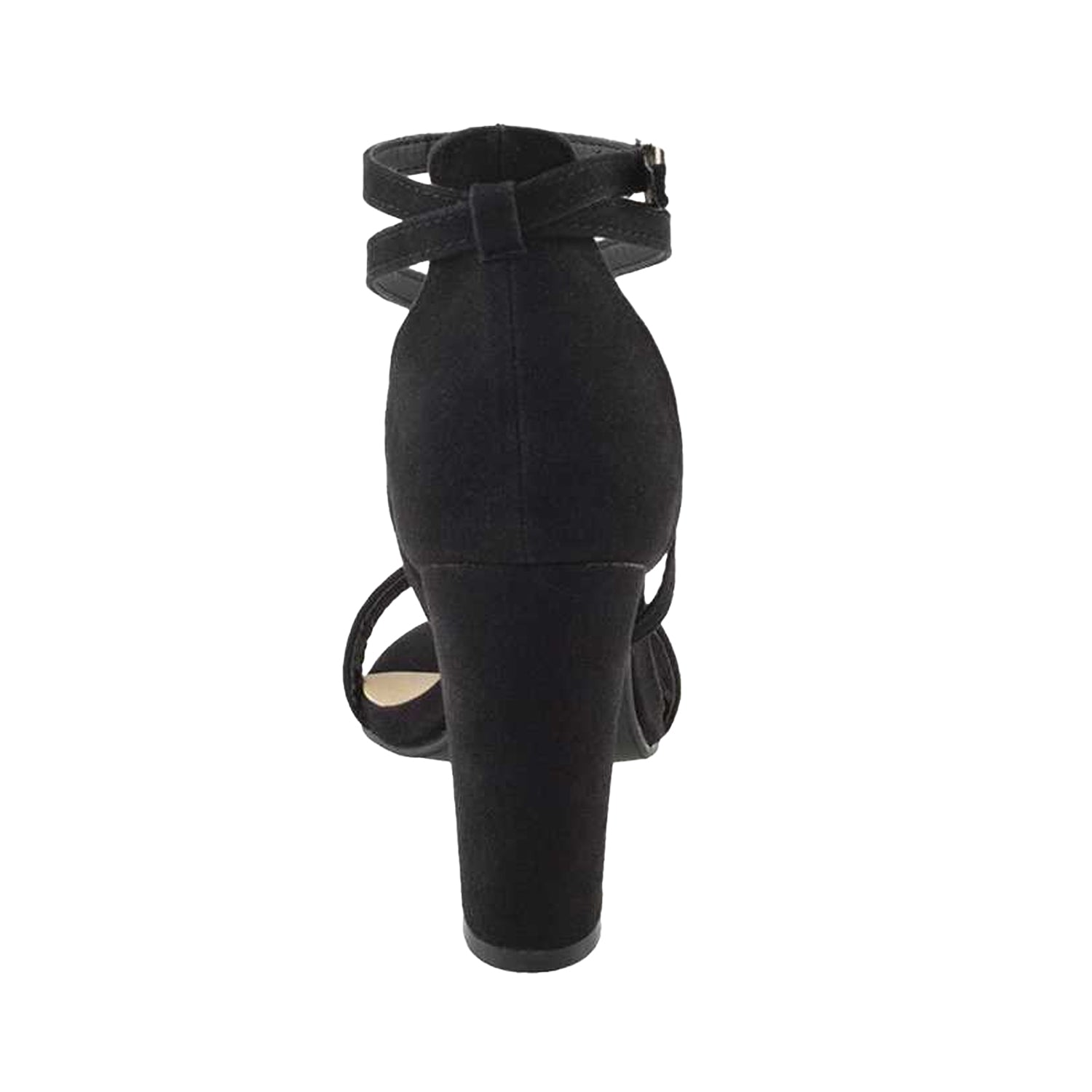 Jet Black - Back - XY London Womens-Ladies Briella Strappy High Block Heel Sandals