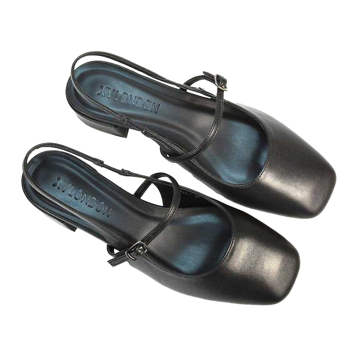 Black - Lifestyle - XY London Womens-Ladies Marie Sling Back Court Pumps