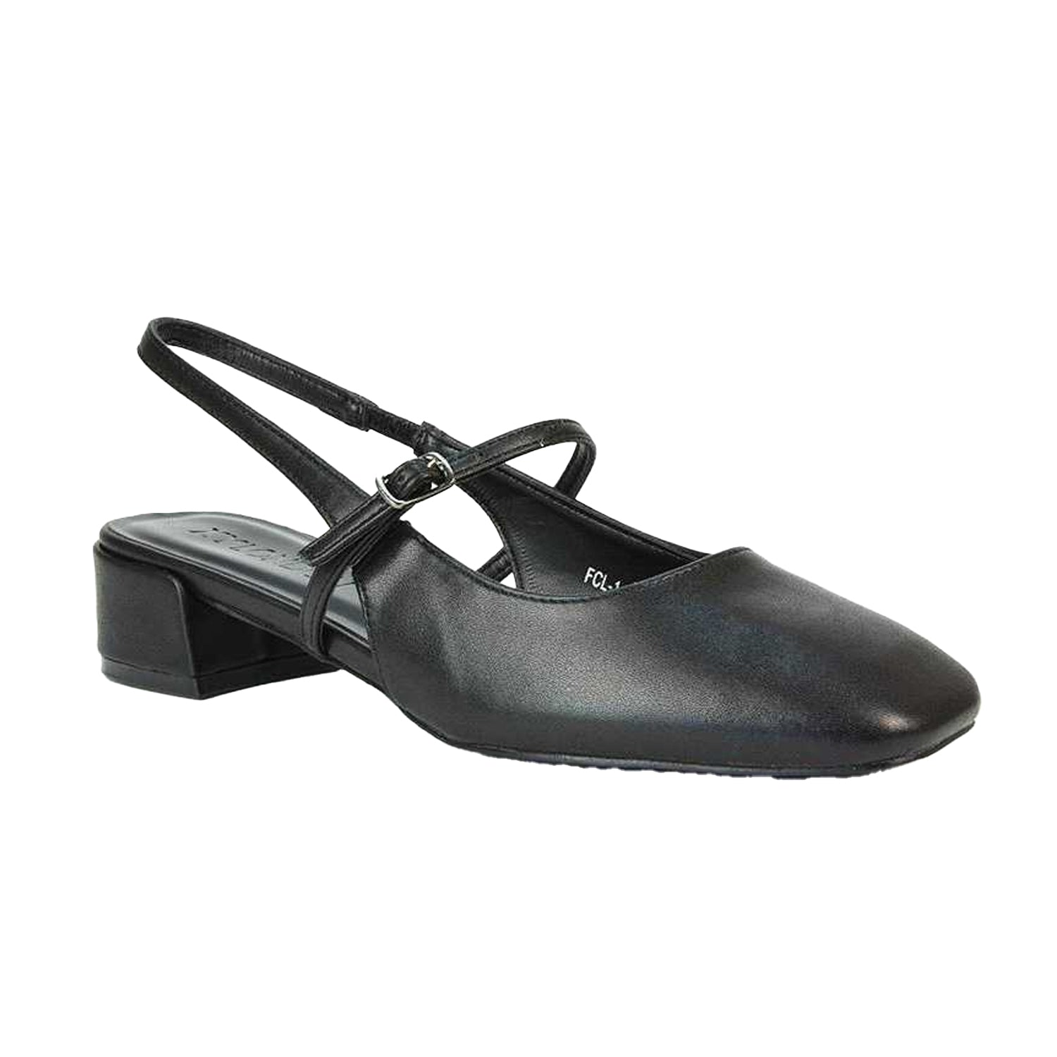 Black - Front - XY London Womens-Ladies Marie Sling Back Court Pumps
