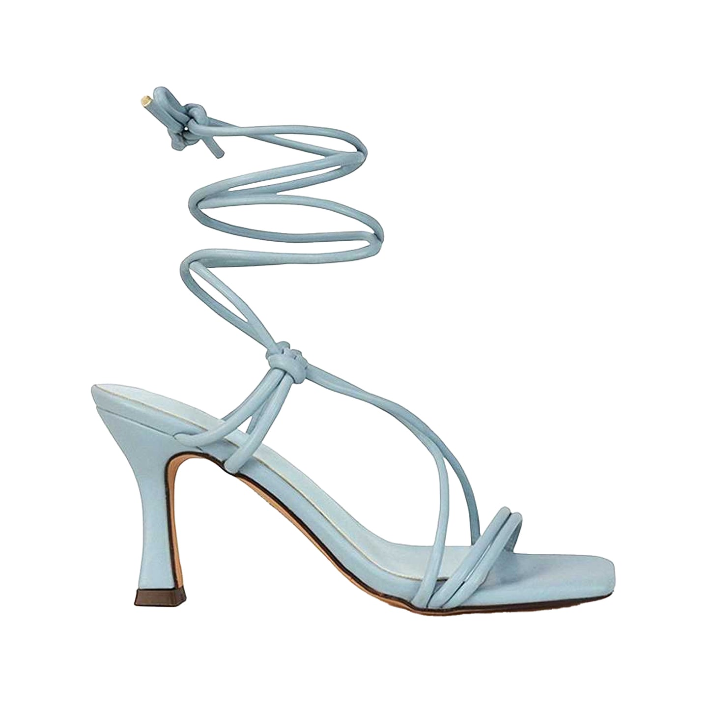 Light Blue - Front - XY London Womens-Ladies Callie Lace Up Mid High Heel Sandals
