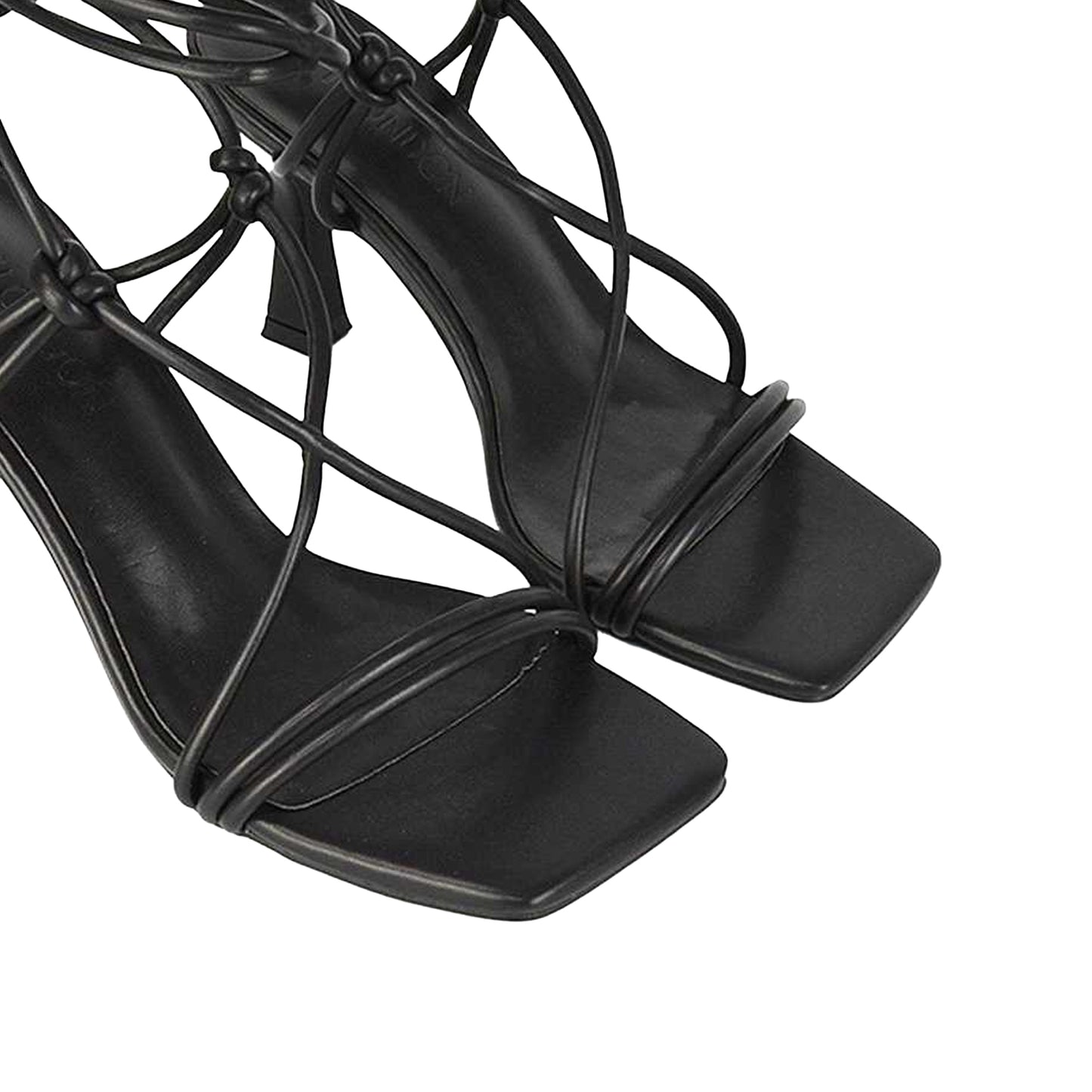 Black - Lifestyle - XY London Womens-Ladies Callie Lace Up Mid High Heel Sandals