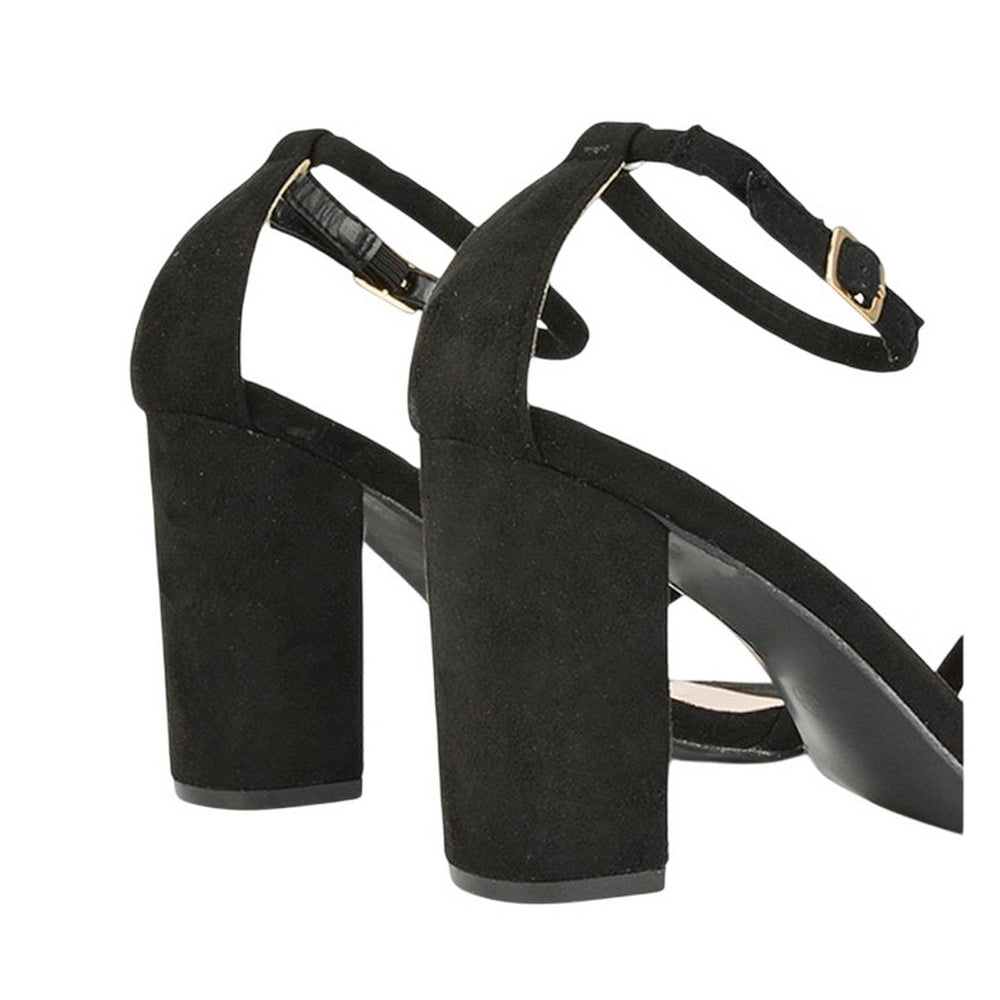 Black - Back - XY London Womens-Ladies Liana Strappy High Block Heel Sandals