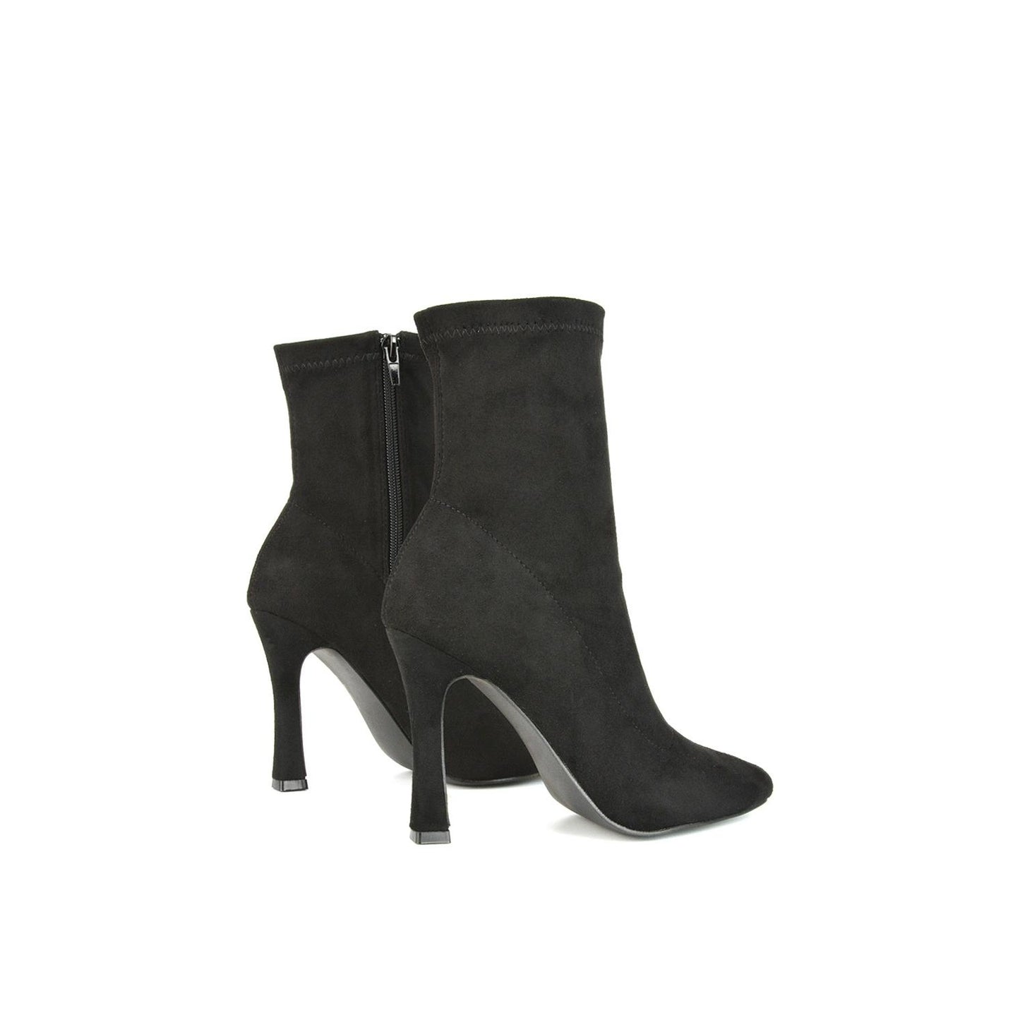 Jet Black - Pack Shot - XY London Womens-Ladies Paula Side Zip Stiletto Heel Ankle Boots