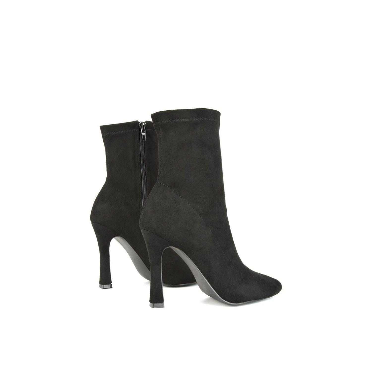 Jet Black - Pack Shot - XY London Womens-Ladies Paula Side Zip Stiletto Heel Ankle Boots