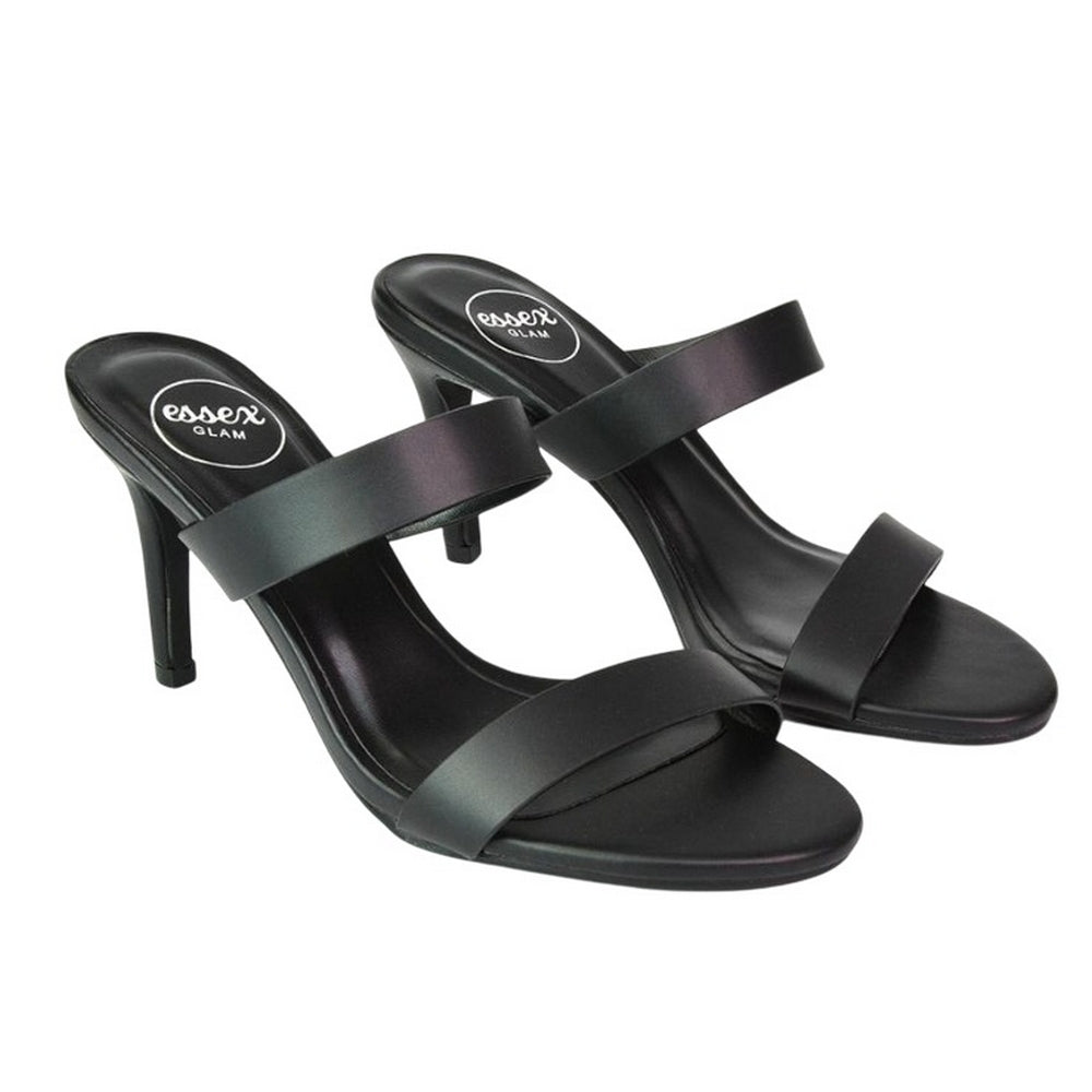 Black - Lifestyle - XY London Womens-Ladies Wolf Double Strap Mule Sandals