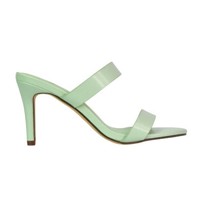 Aqua - Front - XY London Womens-Ladies Wolf Double Strap Mule Sandals