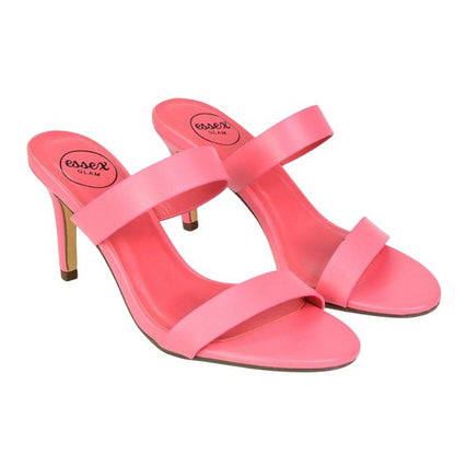 Pink - Lifestyle - XY London Womens-Ladies Wolf Double Strap Mule Sandals
