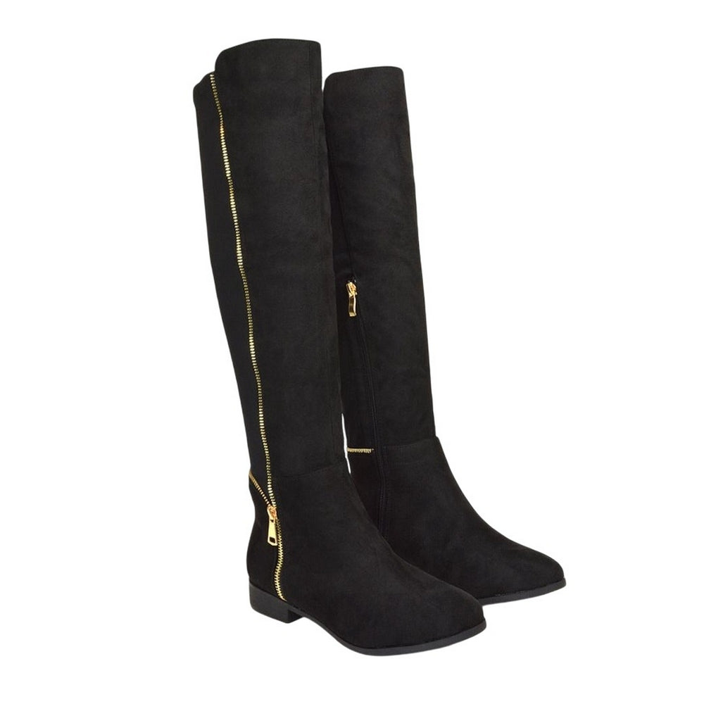 Jet Black - Lifestyle - XY London Womens-Ladies Sutton Knee-High Boots