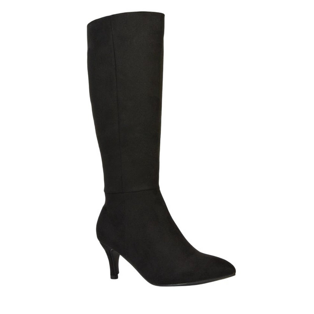 Jet Black - Front - XY London Womens-Ladies Coby Knee-High Boots