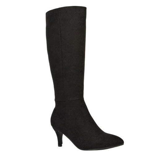 Jet Black - Front - XY London Womens-Ladies Coby Knee-High Boots