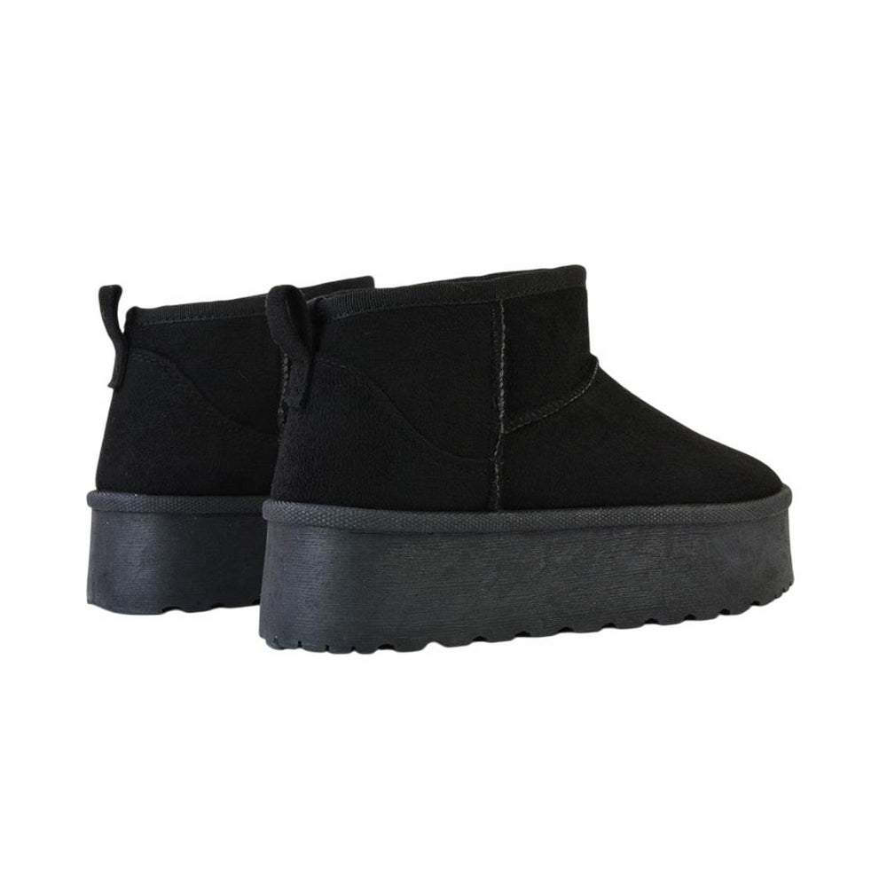 Jet Black - Back - XY London Womens-Ladies Selina Flatform Ankle Boots