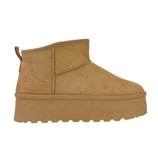 Beige - Front - XY London Womens-Ladies Selina Flatform Ankle Boots