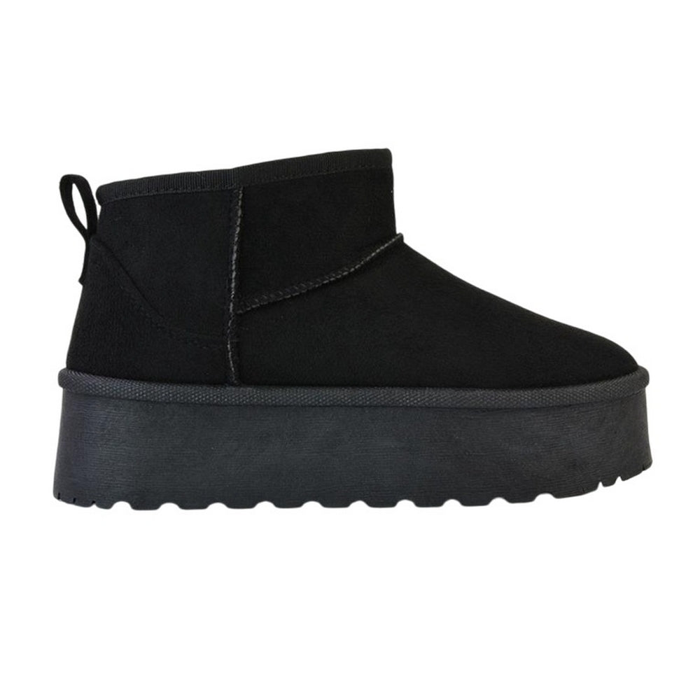 Jet Black - Front - XY London Womens-Ladies Selina Flatform Ankle Boots