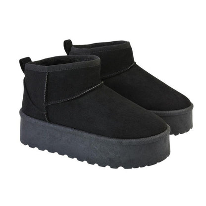 Jet Black - Side - XY London Womens-Ladies Selina Flatform Ankle Boots