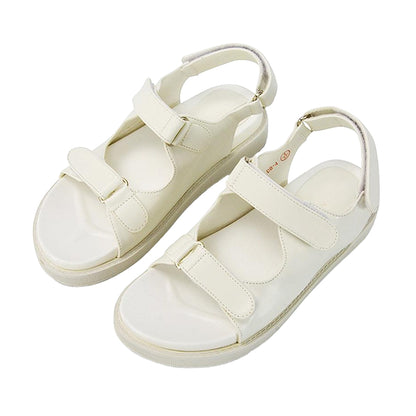 White - Lifestyle - XY London Womens-Ladies Asher Double Strap Platform Heel Sandals