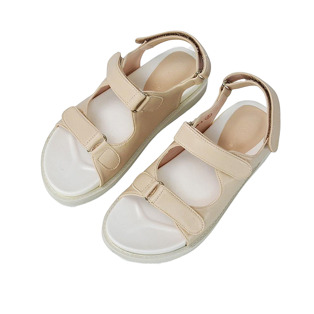 Natural - Lifestyle - XY London Womens-Ladies Asher Double Strap Platform Heel Sandals