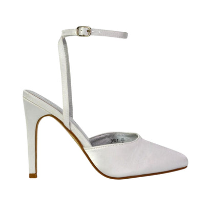White - Lifestyle - XY London Womens-Ladies Liliane Pointed Stiletto Heel High Heels