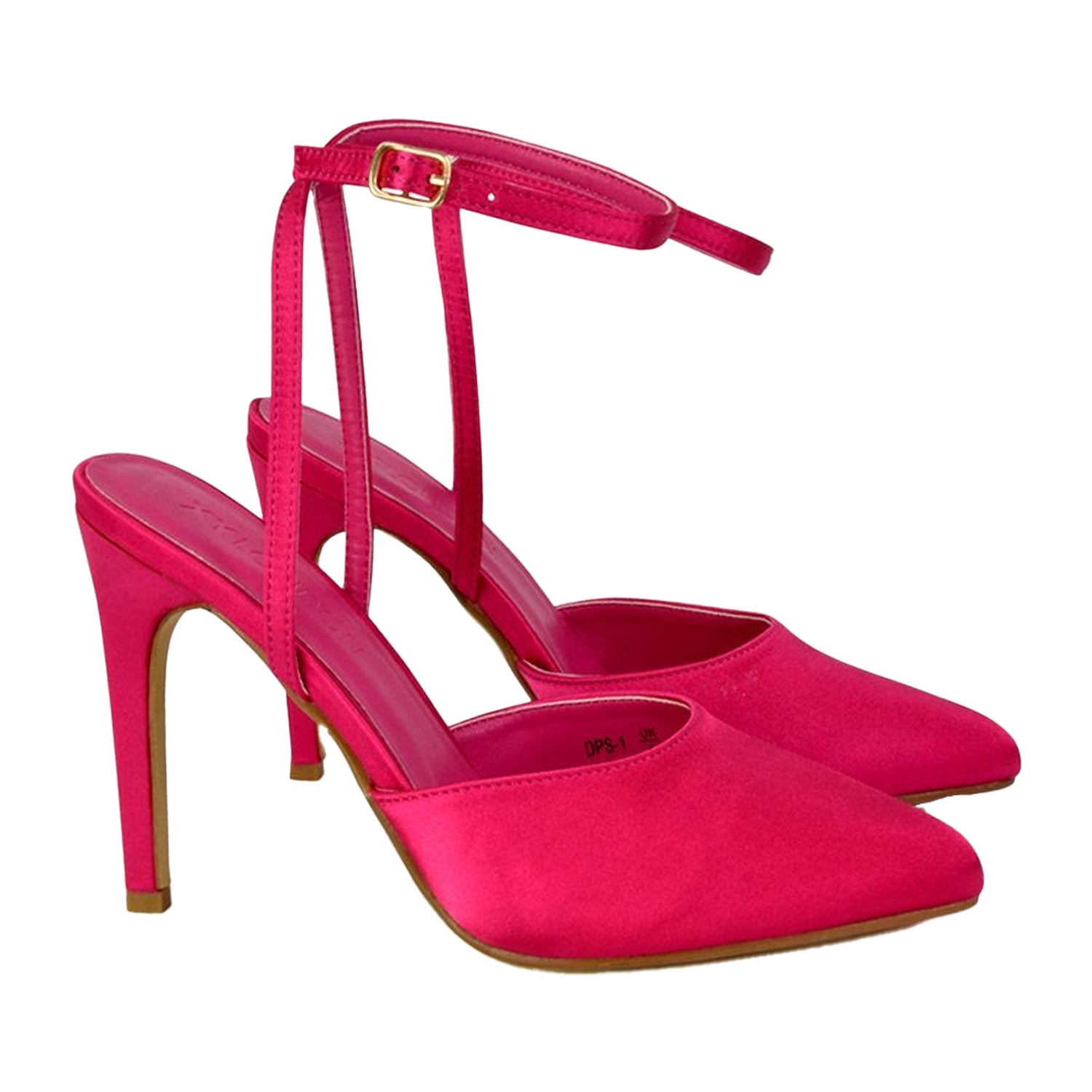 Pink - Side - XY London Womens-Ladies Liliane Pointed Stiletto Heel High Heels