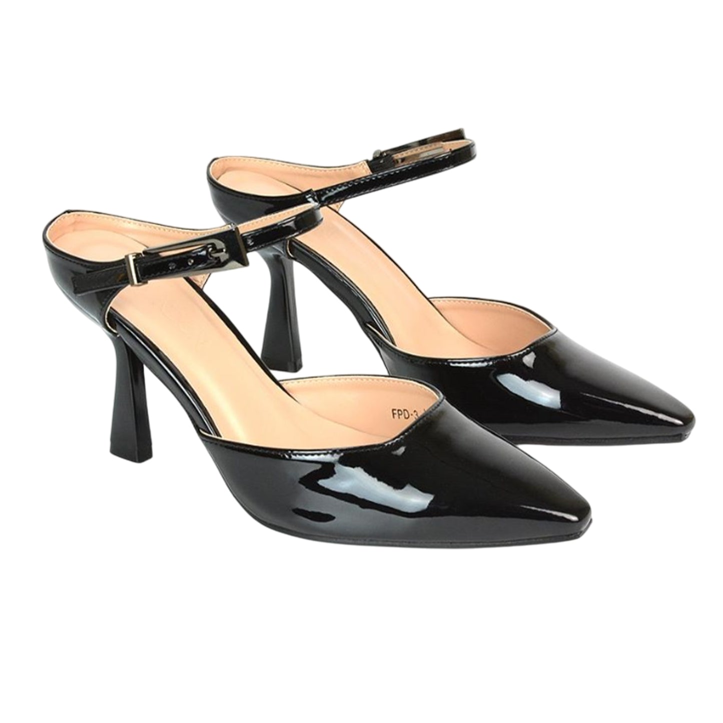 True Black - Front - XY London Womens-Ladies Daisy May Pointed High Stiletto Heel Court Shoes