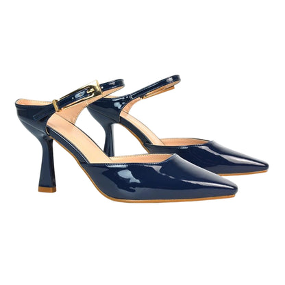 Navy - Lifestyle - XY London Womens-Ladies Daisy May Pointed High Stiletto Heel Court Shoes