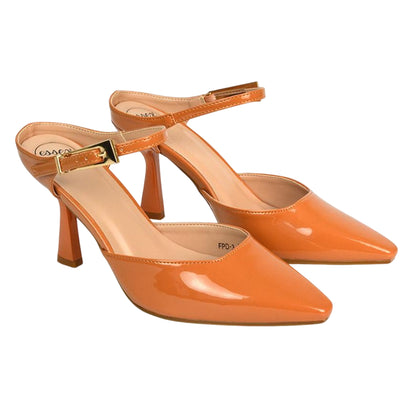 Peach - Front - XY London Womens-Ladies Daisy May Pointed High Stiletto Heel Court Shoes