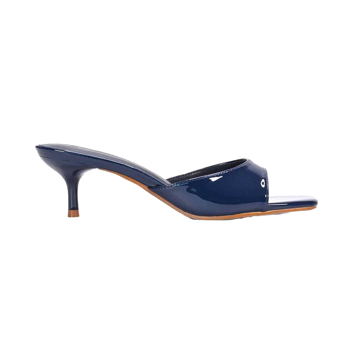 Navy - Side - XY London Womens-Ladies Jane Mule Sandals