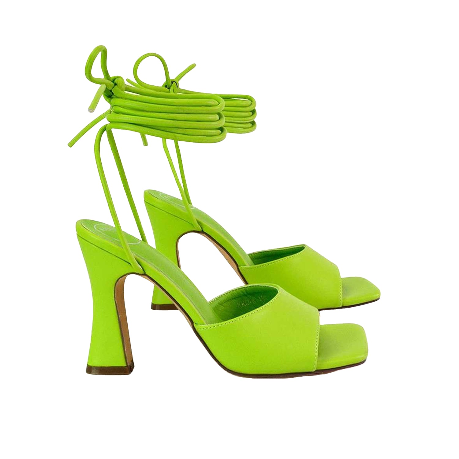 Blue - Pack Shot - XY London Womens-Ladies Flora Strappy Square Toe Block Heel High Heels