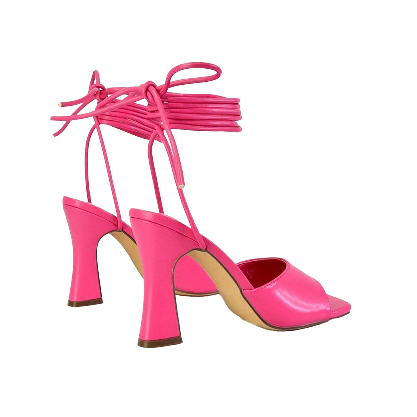 Green - Lifestyle - XY London Womens-Ladies Flora Strappy Square Toe Block Heel High Heels