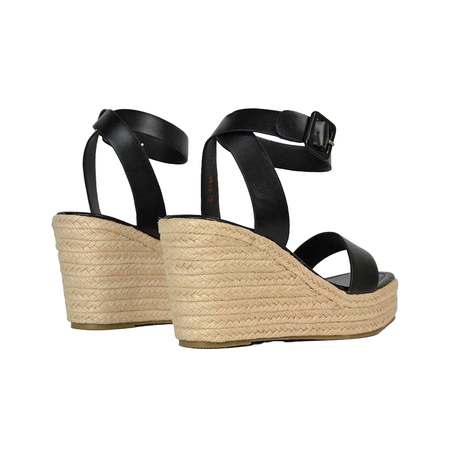 Black-Brown - Front - XY London Womens-Ladies Linda Strappy Platform Heel Wedge Sandals